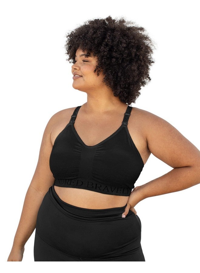 Kindred Bravely Sublime Hands Free Busty Sports Pumping & Nursing Bra ; Patented Allinone Pumping Bra For Fghi Cups (Black 2Xbusty) - Image 4