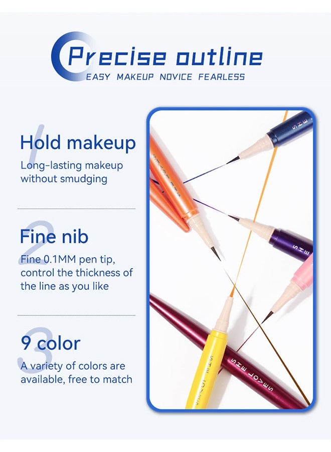 Sheloves Uniformity Fluent Liquid Eyeliner,Colored Liquid Eyeliner Pen, Light Pink Waterproof Quick-drying Colorful Eyeliner Pencil, High Pigmented Ultra-Fine Tip Long Wear Smudge-proof Matte Eye Liner Pencils, Women Makeup Christmas Gift #06 - Image 5