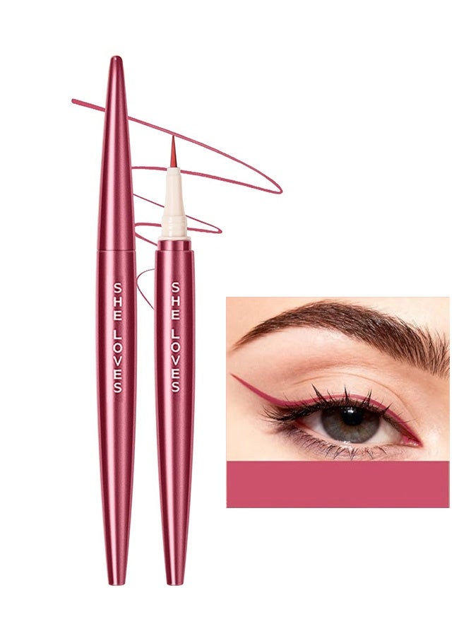 Sheloves Uniformity Fluent Liquid Eyeliner,Colored Liquid Eyeliner Pen, Light Pink Waterproof Quick-drying Colorful Eyeliner Pencil, High Pigmented Ultra-Fine Tip Long Wear Smudge-proof Matte Eye Liner Pencils, Women Makeup Christmas Gift #06 - Image 1