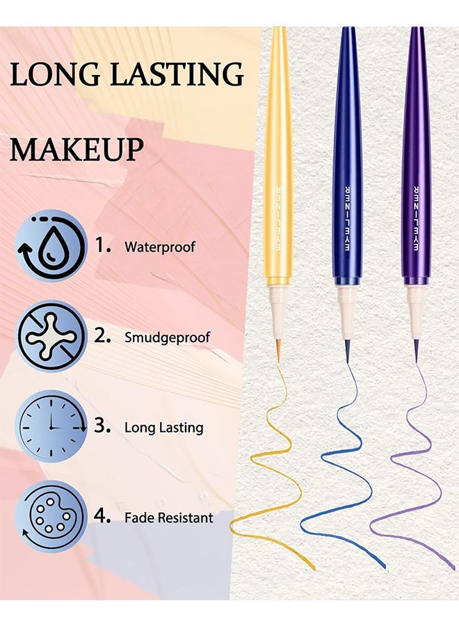 Sheloves Uniformity Fluent Liquid Eyeliner,Colored Liquid Eyeliner Pen, Light Pink Waterproof Quick-drying Colorful Eyeliner Pencil, High Pigmented Ultra-Fine Tip Long Wear Smudge-proof Matte Eye Liner Pencils, Women Makeup Christmas Gift #06 - Image 4