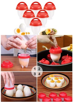 co arma 6-piece set of non-stick silicone molds for boiling and decorating eggs without peeling  - Image 2