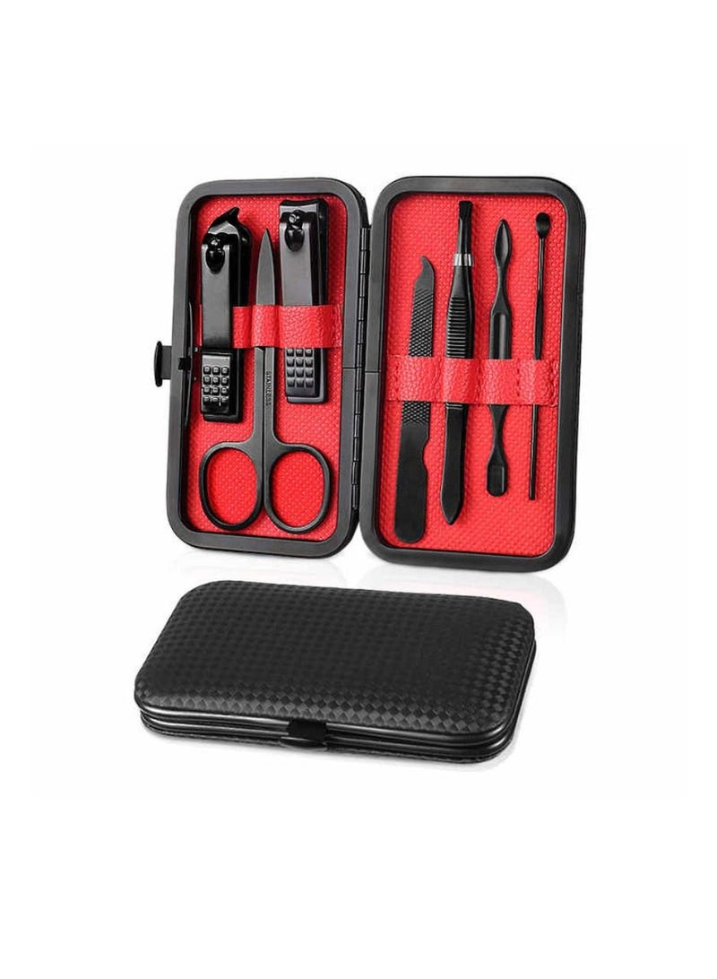 DIGI CORE 7 In 1 Professional Nail Clipper Manicure Pedicure Set Stainless Steel Sharp Nail Trimmer Pedicure And Manicure Set Black - Image 1