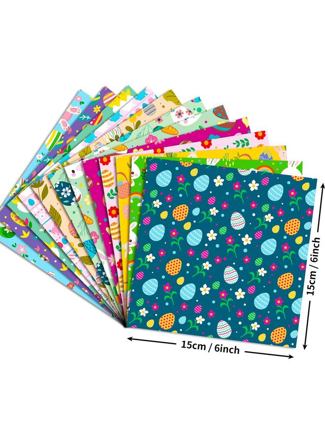 Bluejw 12 Pieces Of Colorful Easter Material Paper Festival Ins Literary Style Diy Hand Account Decoration Base Material Collage - Image 3