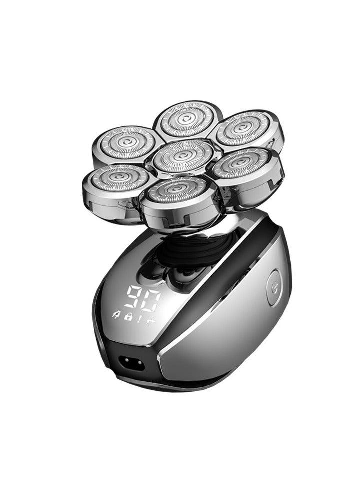 general Men's Electric 6-in-1 Skull Shaver, Head Shaver Bald with 8 Rotating Shaving Heads IPX6 Razor Men's Shaver Rechargeable for Toilets and Bathrooms - Image 1