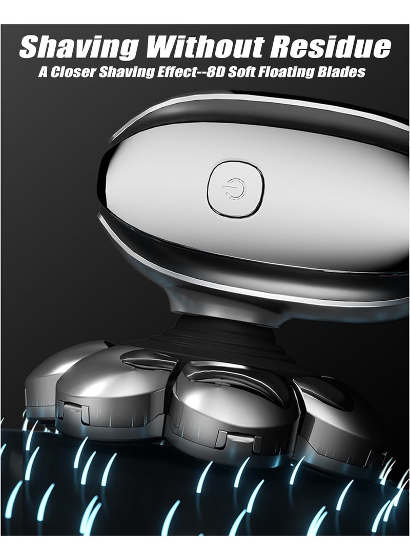 general Men's Electric 6-in-1 Skull Shaver, Head Shaver Bald with 8 Rotating Shaving Heads IPX6 Razor Men's Shaver Rechargeable for Toilets and Bathrooms - Image 3