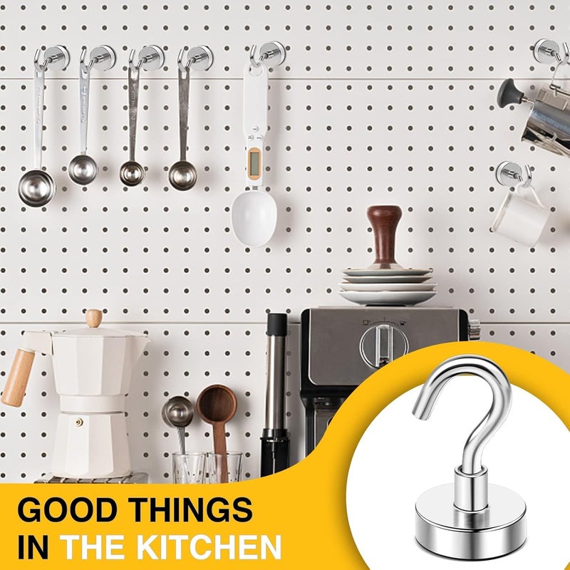 ADICTUM Magnetic Hooks Magnetic Hanger Neodymium Magnets Hooks Magnets Hook for Fridge Kitchen Utility Hanging for Home Kitchen Cruise and Office 6 Pcs - Image 5