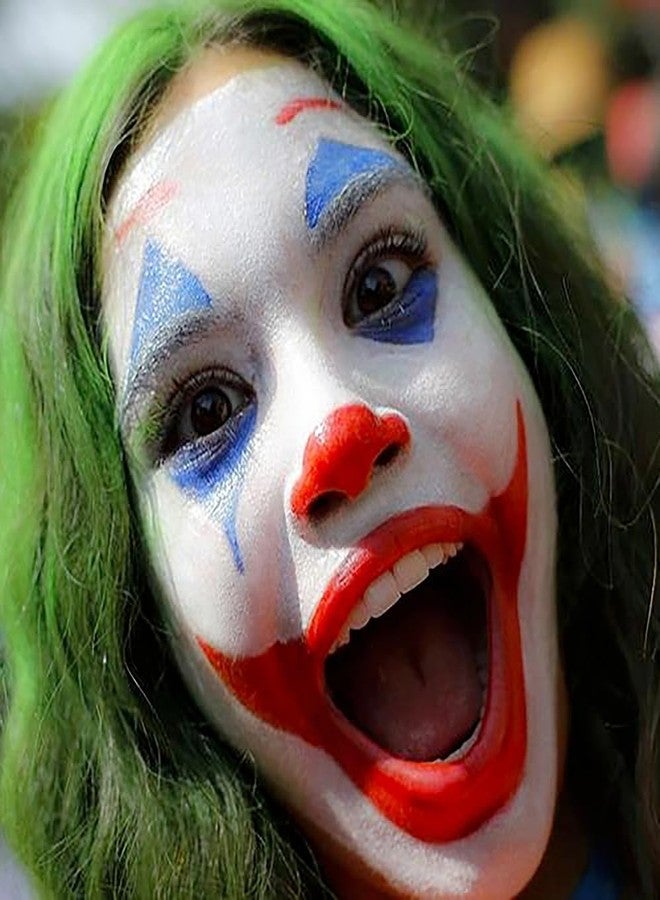 Mysense Clown Makeup Kit,Red White and Blue Face Body Paint Stick,Cream Facepaint and Green Temporary Hair Color Chalk for Halloween Costume Cosplay Party DIY - Image 3