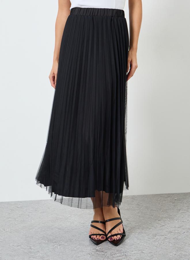 تايك تو طقم بليزر بأزرار أمامية وبتفاصيل ياقة مطوية وتنورة شبكية - Image 4