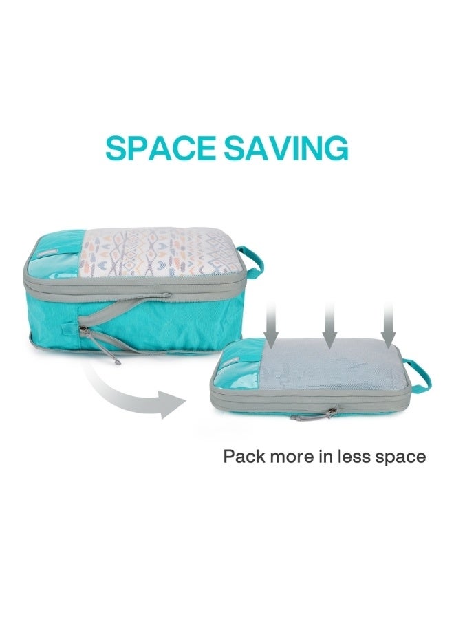 BAGSMART Teal Compression Packing Cubes - Image 4