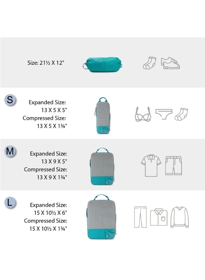 BAGSMART Teal Compression Packing Cubes - Image 2