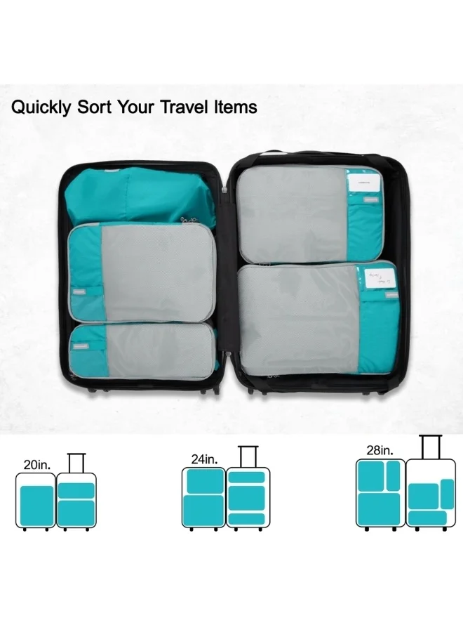 BAGSMART BAGSMART Teal Compression Packing Cubes