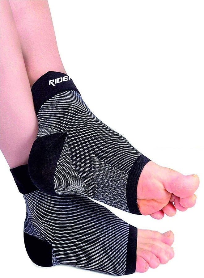 PRO GYM Ankle Brace Support Sleeve (1 Pair) - BEST Ankle Compression Socks for Plantar Fasciitis, Arch Support, Foot & Ankle Swelling, Achilles Tendon, Joint Pain, Injury Recovery. (BLACK) - Image 2