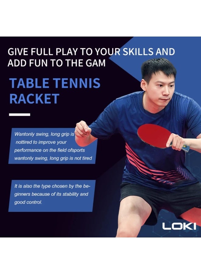 مضرب تنس طاولة احترافي 5 نجوم  طبقات شفرة كربونية ممتازة مع مطاط  - مناسب للتدريب والمنافسات - Image 4