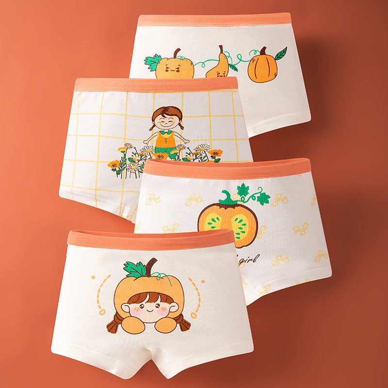 Girls Cotton Briefs Kids Underwear 8023 Pumpkin Girl 