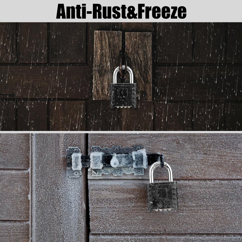 Diyife Heavy Duty Combination Padlock, Large Outdoor Padlock [One-Touch Unlocking] High Security Weatherproof, Design of Hidden Password Suitable for Locker, Home, School, Garage, Gate, Garden - Image 5