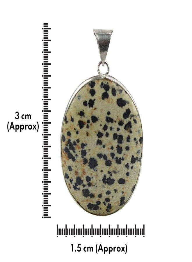 Crystu AAA Dalmatian Jasper Pendant Oval Shape Crystal Stone Locket - Pendant with Metal Chain for Reiki Healing and Crystal Healing Gemstone for Unisex (Color : Multi) - Image 5