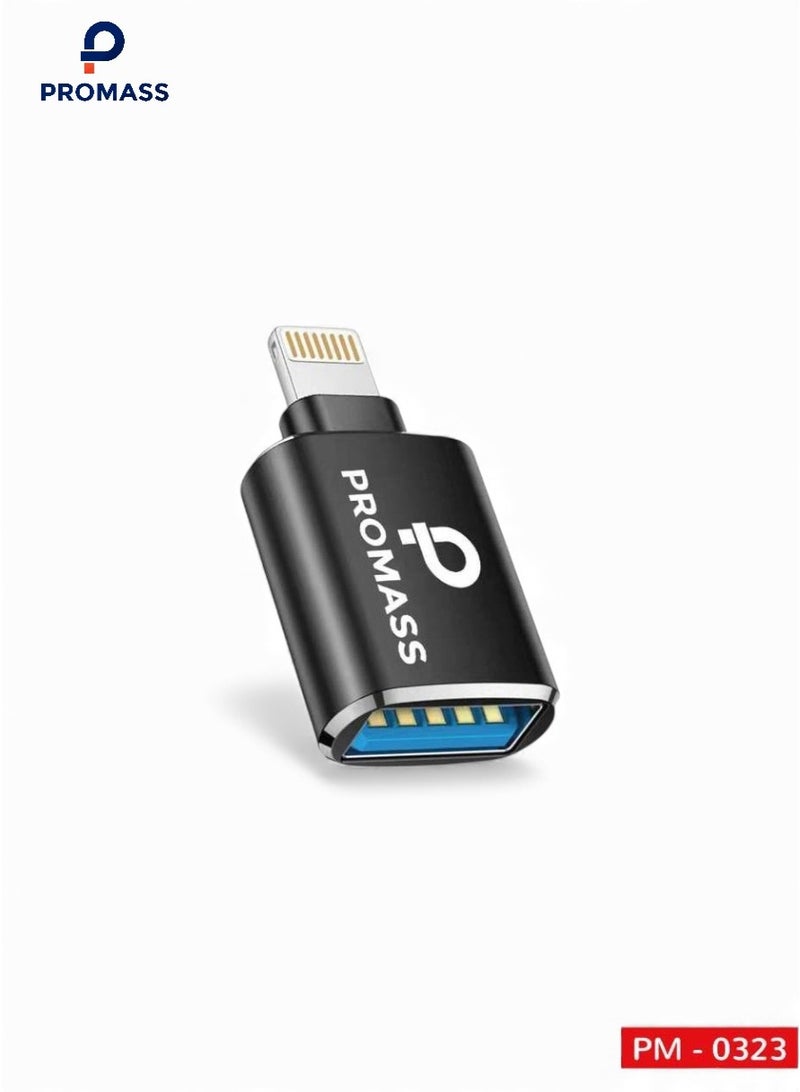PROMASS USB to Lightning Flash Drive Reader, High-Speed ​​Data Transfer. Compact and durable design, easy to carry and use anywhere. Compatible with all Lightning-enabled devices, including iPhone 12/13/14 Pro Max/11/X/XS Max/XR/7/8 series. - Image 1