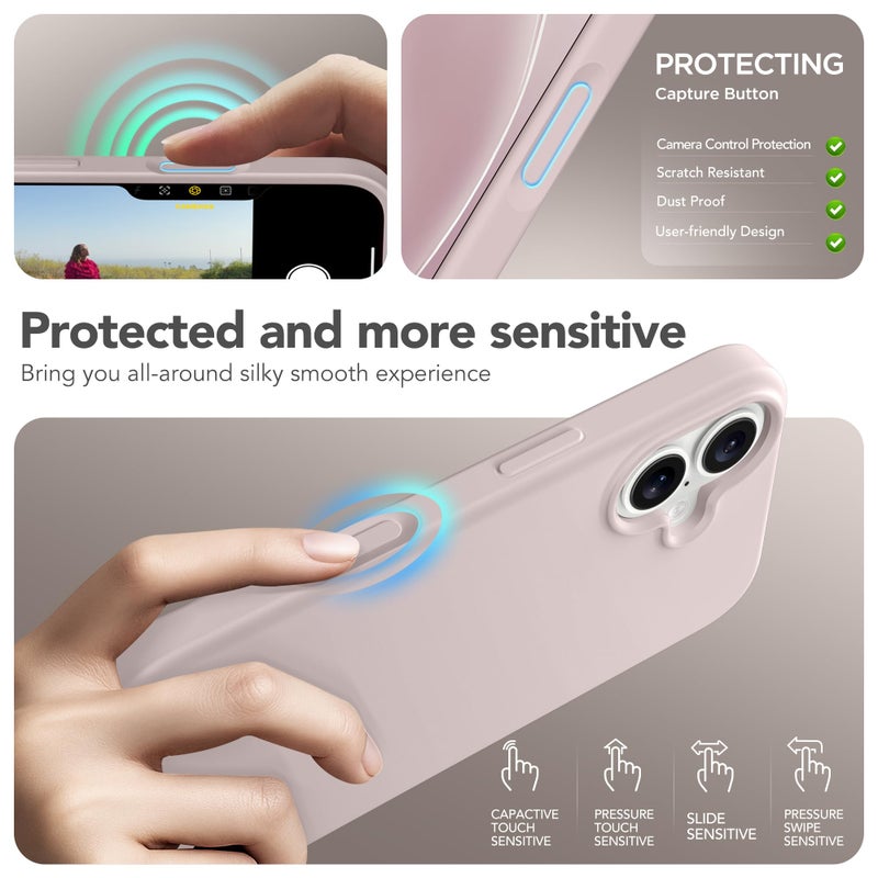 GONEZ Magnetic for iPhone 17 Case, Compatible with MagSafe, [Screen Protector + Camera Lens Protector], Liquid Silicone Anti-Scratch Shockproof Protective Phone Case 6.3 inch, Light Taro - Image 5