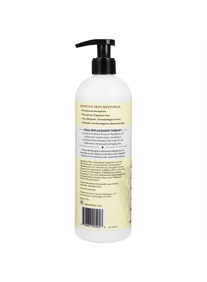 Adamia Therapeutic Repair Lotion with Macadamia Nut Oil and Promega-7, 16 Fl Oz Bottle- Fragrance Free, Paraben Free, Non GMO, White - Image 2