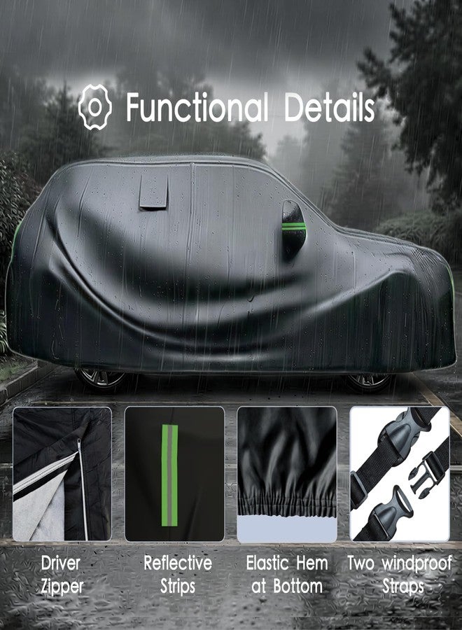 AILAIKE Car Cover Waterproof All Weather 10 Layers Full Car Cover Universal Heavy Duty Covers for Rain Sun UV Protection with Door Zipper and Air Vent. (Black PU Oxford Fabric, Fits SUVs up to 190") - Image 3