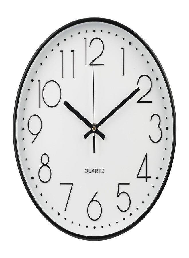bakbrand Wall Clock 12 Inch Non-Ticking Silent Modern Simple Style Round Decor Clock Black Stereoscopic Dial Quartz Wall Clocks for Home/Office/School/Living Room/Bedroom/Kitchen - Image 1
