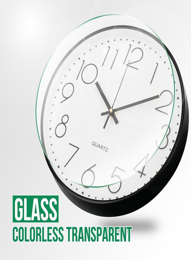 bakbrand Wall Clock 12 Inch Non-Ticking Silent Modern Simple Style Round Decor Clock Black Stereoscopic Dial Quartz Wall Clocks for Home/Office/School/Living Room/Bedroom/Kitchen - Image 5