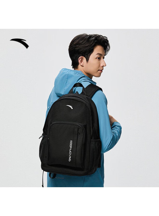 Anta Walker Black Backpack Uni Student School Bag Laptop Sports Travel Bag - Image 1