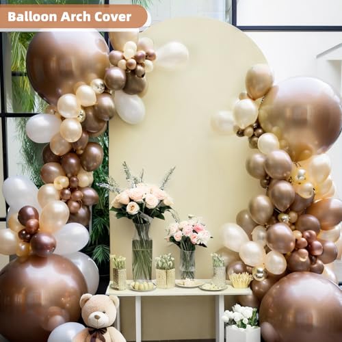 HEMMOTOP Beige Arch Backdrop Cover (No Arch Stand), 6 ft Spandex Arch Covers Stretchy Backdrop for Balloon Arches, Wedding, Birthday Party, Baby Shower, Banquet Arch Decoratio - Image 3