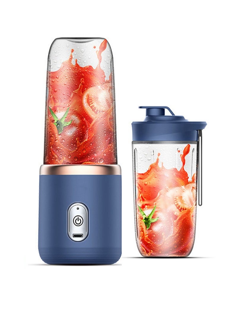 MileMelo - Portable Rechargeable Battery 6 Knife Juice Blender Set Blue - Image 1