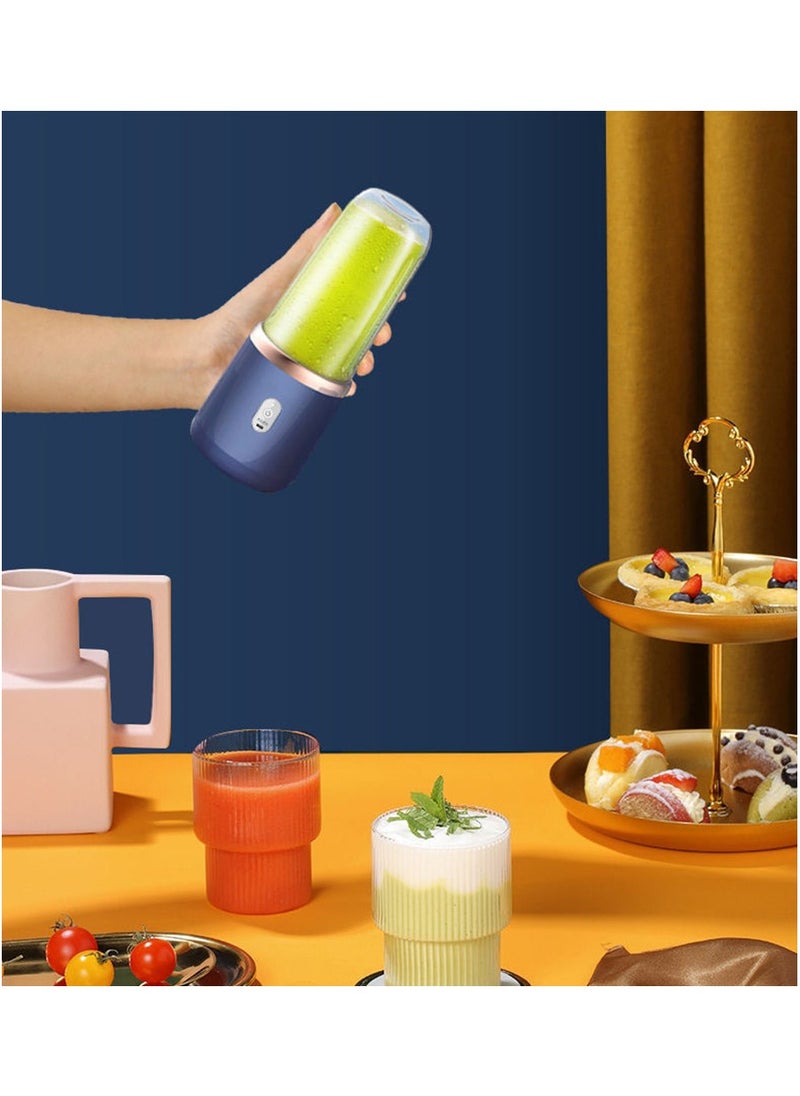 MileMelo - Portable Rechargeable Battery 6 Knife Juice Blender Set Blue - Image 1