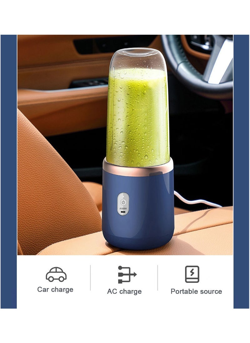 MileMelo - Portable Rechargeable Battery 6 Knife Juice Blender Set Blue - Image 1