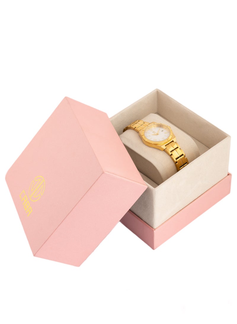 CABA Women's Watch, Elegant Design, Stainless Steel Bracelet, Waterproof, Gold - 3106890LG - Image 2