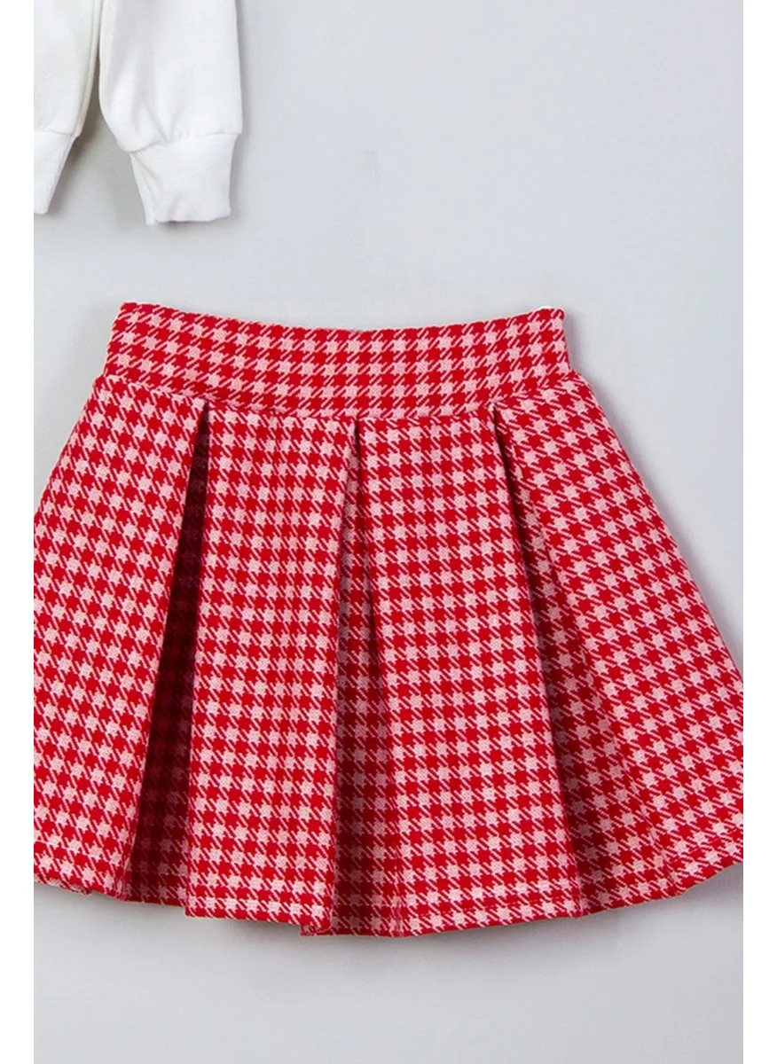 Myada Happy Even On Cloudy Days Sweatshirt Plaid Checkered Skirt Set 22901