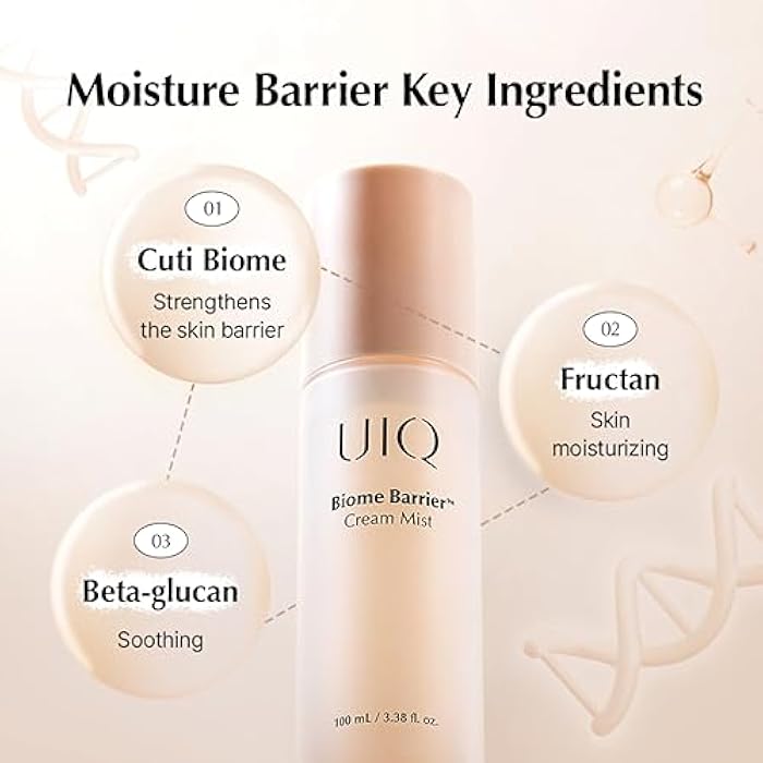 UIQ Biome Barrier Cream Mist - Facial Barrier Mist for Hydration & Skin Barrier Repair, Microbiome-Based Korean Skin Care, 3.38 fl oz - Image 5