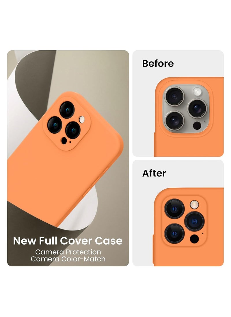 Raxoom Designed for iPhone 15 Pro Max Case, Silicone Upgraded [Camera Protection] for iPhone 15 ProMax Case with [2 Screen Protectors], Anti-Scratch Microfiber Lining, 6.7 inch, Kumquat - Image 3