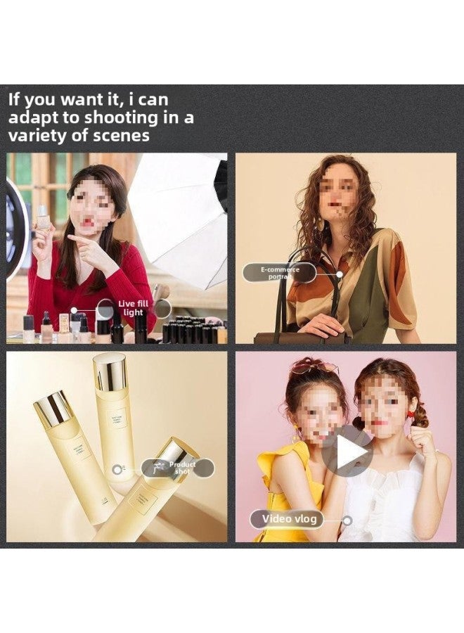 Live Broadcast Fill Light Lighting Lamp Photography Panoramic Suit Studio Fill Light Lamp Live Room Soft Light Box-Light Source Color:Dual Lights [700w Three-color Remote Control Mushroom Light] + Panoramic Octagonal Soft Box + 2m Brackets  - Image 3