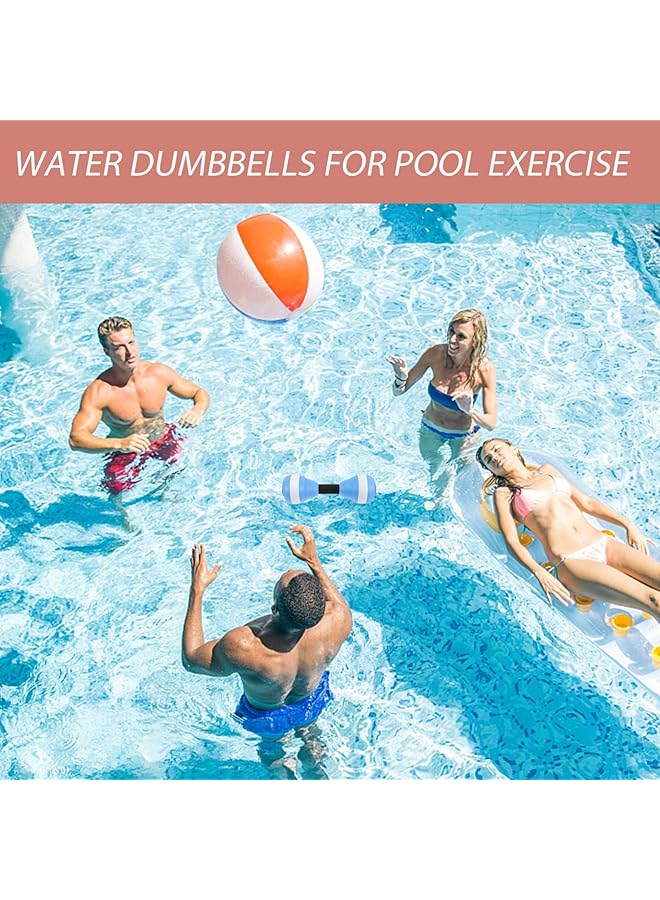 Excefore 2 Pieces Aquatic Exercise Dumbbells Water Aerobic Exercise Foam Dumbbells Suitable for Weight Loss Adults Family Fitness Equipment - Image 5