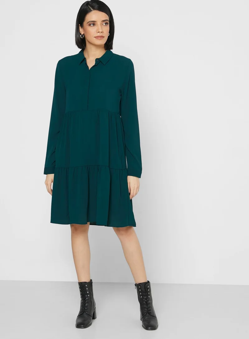 Jacqueline de Yong Tiered Shirt Dress