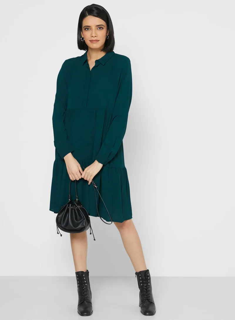 Jacqueline de Yong Tiered Shirt Dress