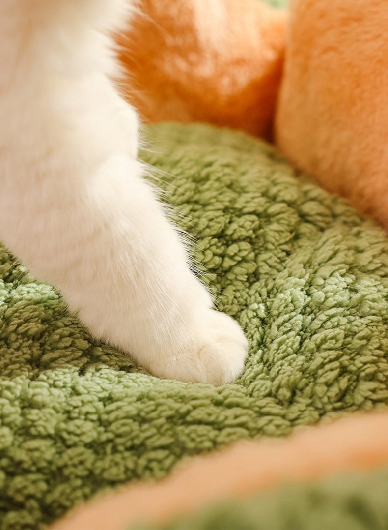 كاكتوس بتلات القط سرير ناعم و صديق للجلد مكافحة الساكنة الشتاء دافئ شبه مغلق القط عش - Image 3