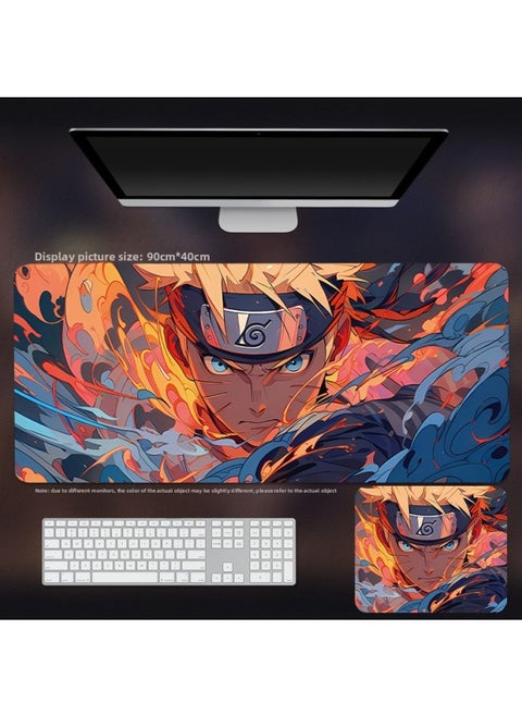 Anime Naruto Mouse Pad Naruto Sasuke Kakashi Super Large Thickened Muye Village Boys Computer Table Pad-color:900*400*3mm-pattern:Naruto 14
