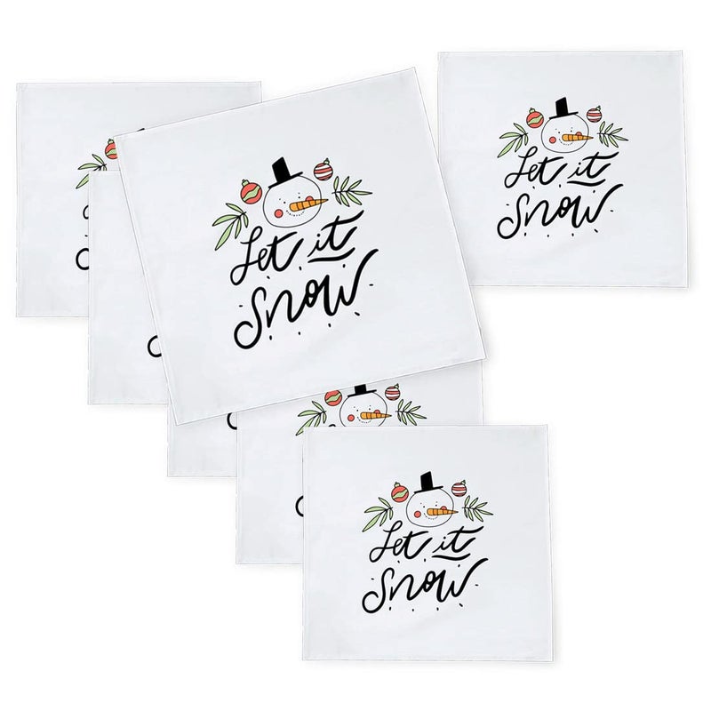 Khakee 6 Pcs Christmas Theme Silk Table Napkins 10x 10 for Xmas Decoration Christmas OrnamentsChristmas Giftxmas21374 - Image 1