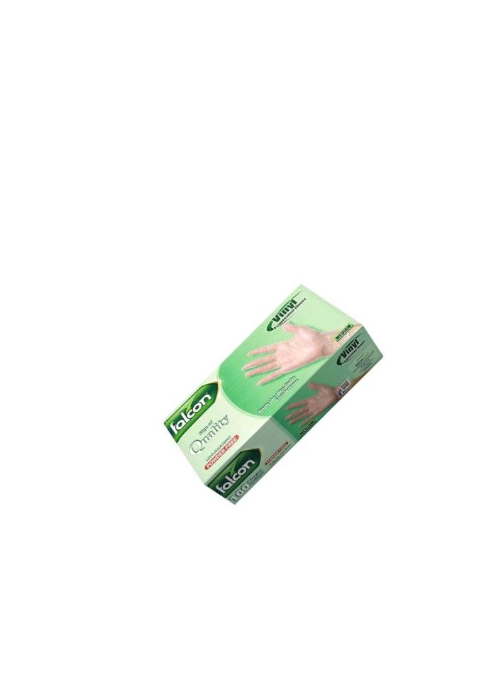 Falcon Pack of 2 Vinyl Gloves - Clear Powder Free-Small size  - Image 2