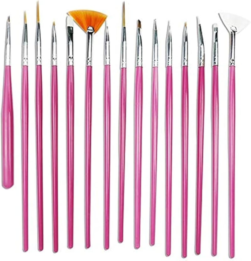 Beauty Nail Art Brush Set - 15 Pieces, White