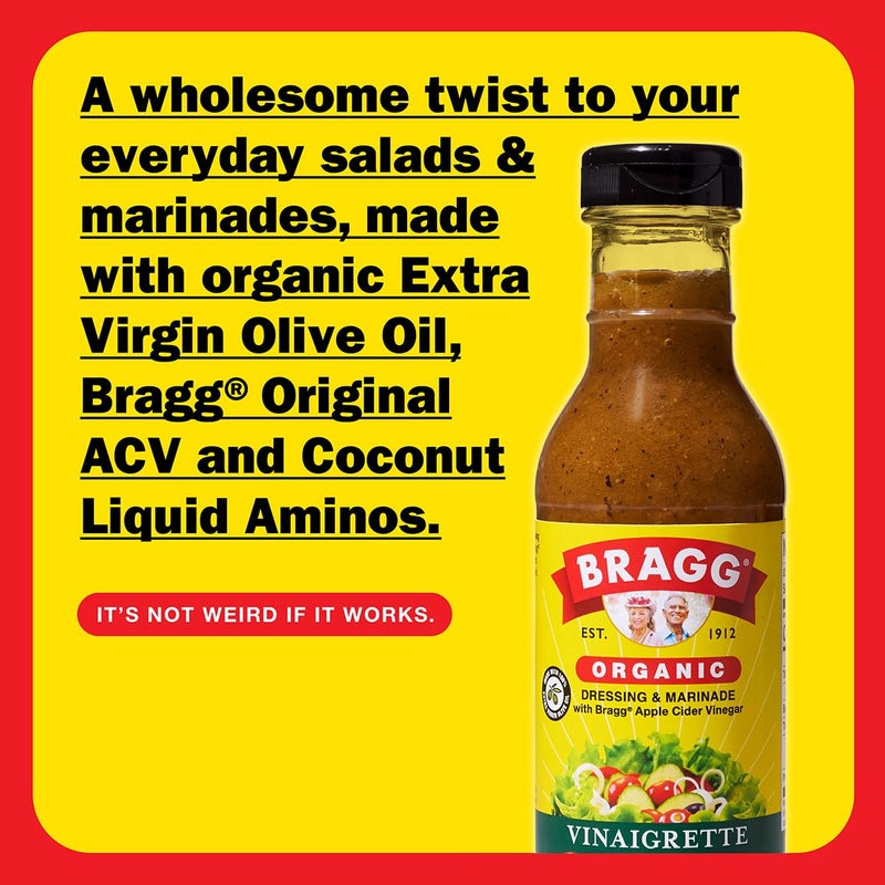 Bragg Organic Vinaigrette Salad Dressing and Marinade - 12 fl oz - Gluten-Free Dressing with Bragg Apple Cider Vinegar - Image 2