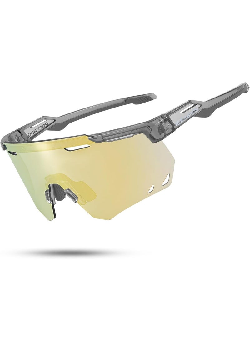 ROCKBROS Photochromic Cycling Glasses Anti-fog Photochromic Sunglasses UV Protection Mountain Bike Glasses - Image 1