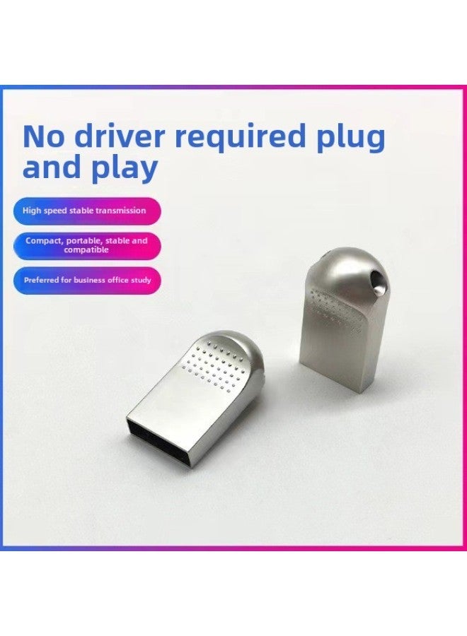 Mini Metal USB Flash Disk 32g Car High Sound Quality Student Teacher Office Bidding Wedding 64G Stainless-Color:Wooden Box + Chain Adapter-Capacity:64GB Pearl  - Image 1