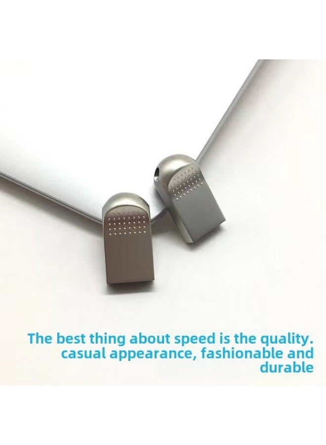 Mini Metal USB Flash Disk 32g Car High Sound Quality Student Teacher Office Bidding Wedding 64G Stainless-Color:Wooden Box + Chain Adapter-Capacity:64GB Pearl  - Image 2