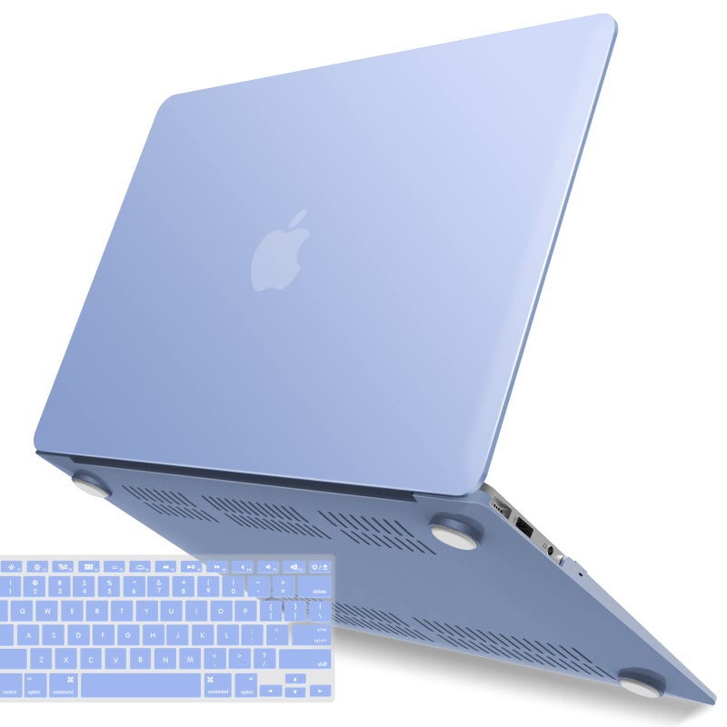 IBENZER Compatible with Old Version MacBook Air 13 Inch Case (2010-2017 Release). Models: A1466 / A1369, Plastic Hard Shell Case with Keyboard Cover for Mac Air 13, Serenity Blue, A13SRL+1A - Image 1
