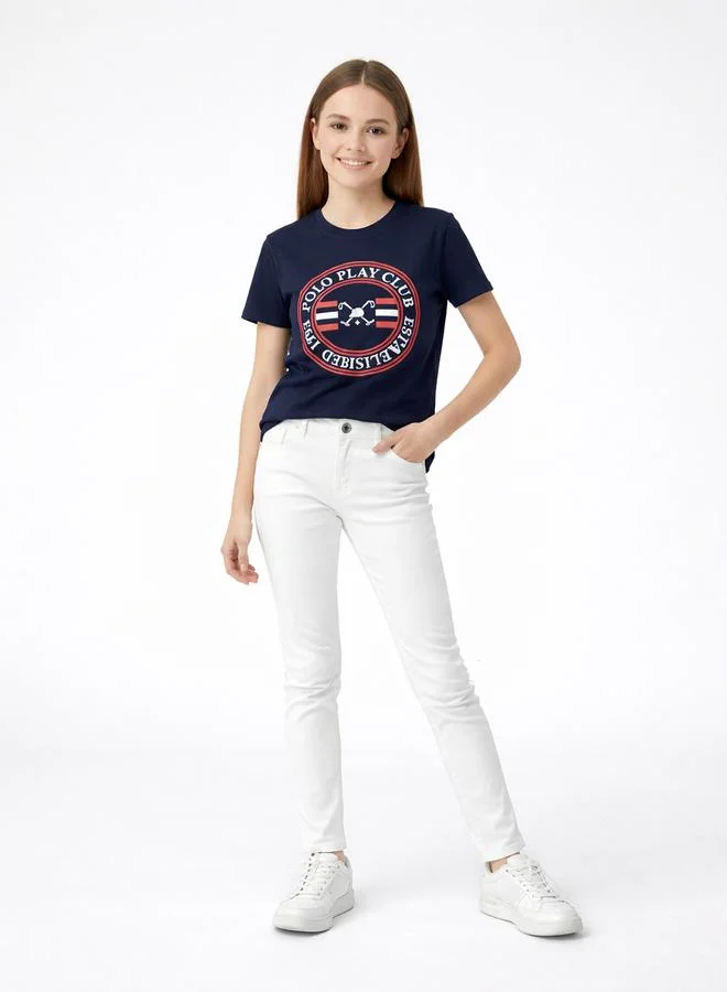 Polo Play Teen Girls Logo Print T-Shirt